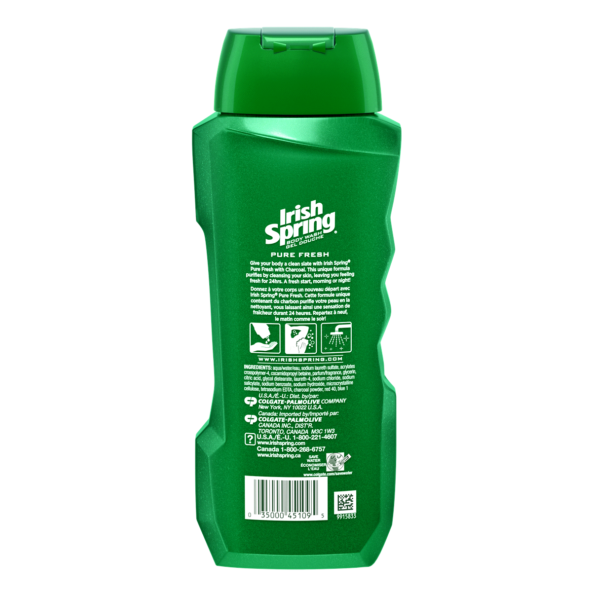 slide 3 of 3, Irish Spring Body Wash With Charcoal Pure Fresh, 18 fl oz