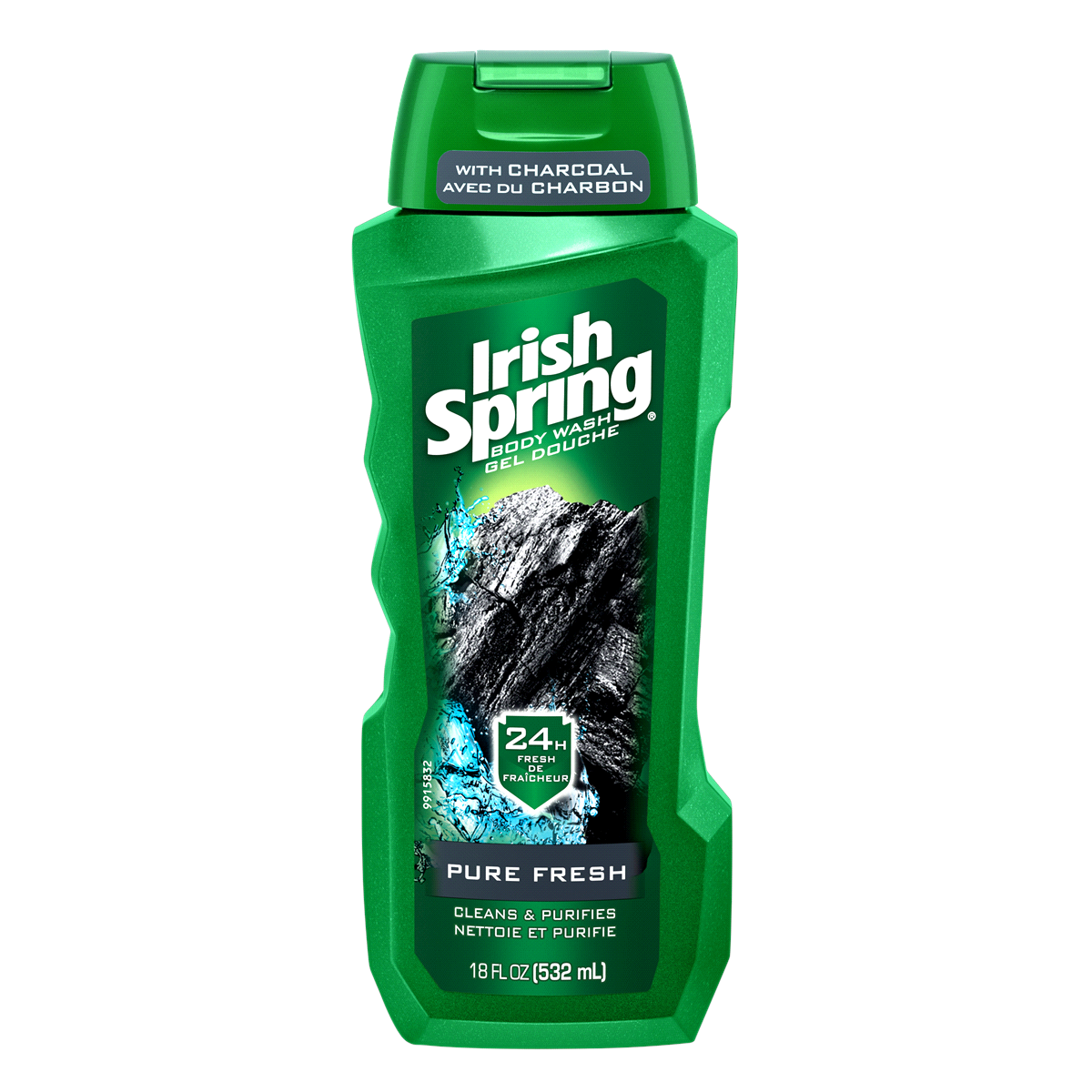 slide 1 of 3, Irish Spring Body Wash With Charcoal Pure Fresh, 18 fl oz