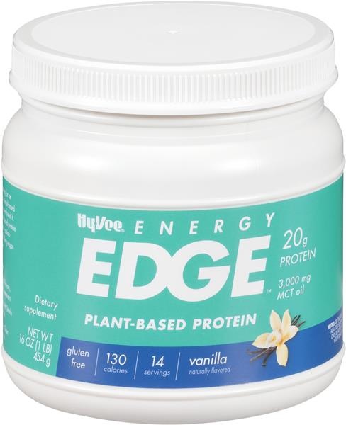 slide 1 of 1, Hy-Vee Energy Edge Vanilla Plant-Based Protein, 16 oz