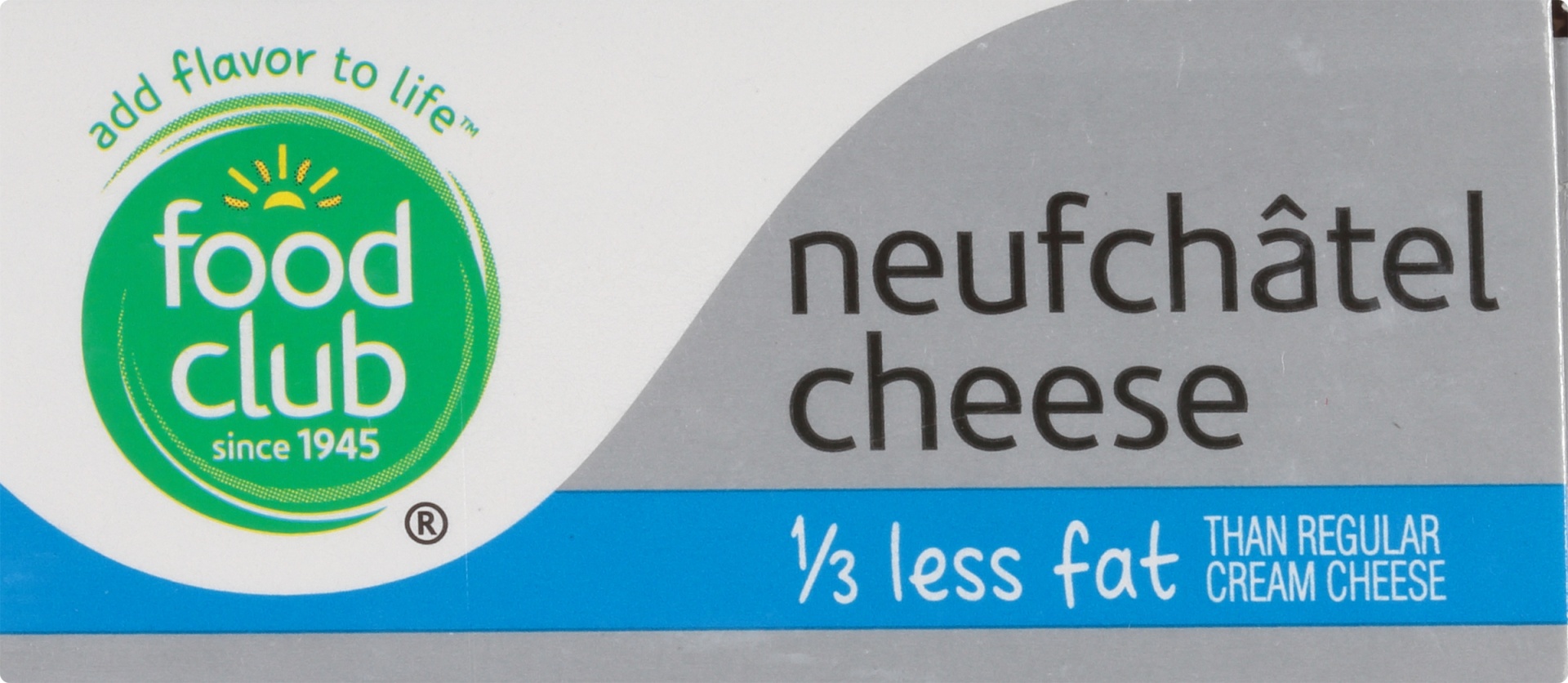 slide 6 of 6, Food Club Neuchatel Cream Cheese 1/3 Less Fat, 8 oz