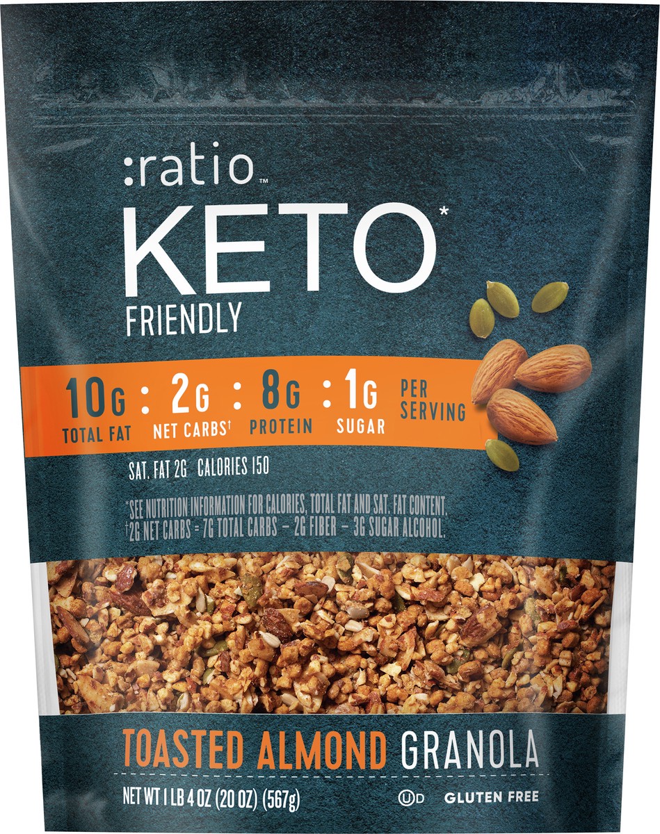 slide 7 of 13, :ratio Toasted Almond Granola, 20 oz, 