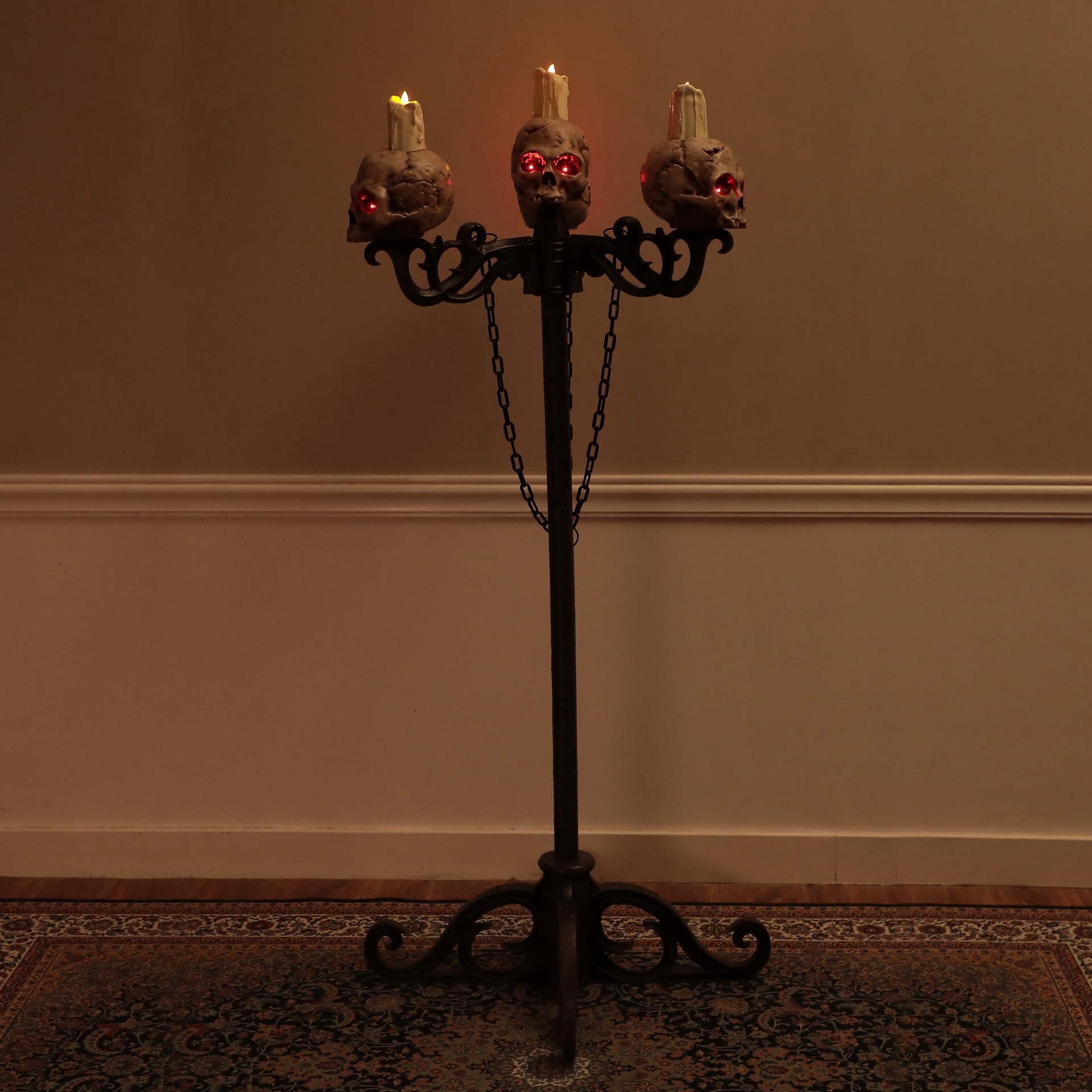 slide 7 of 7, 3-In-1 Lighted Skull Candelabra By Ashland, 5 ft