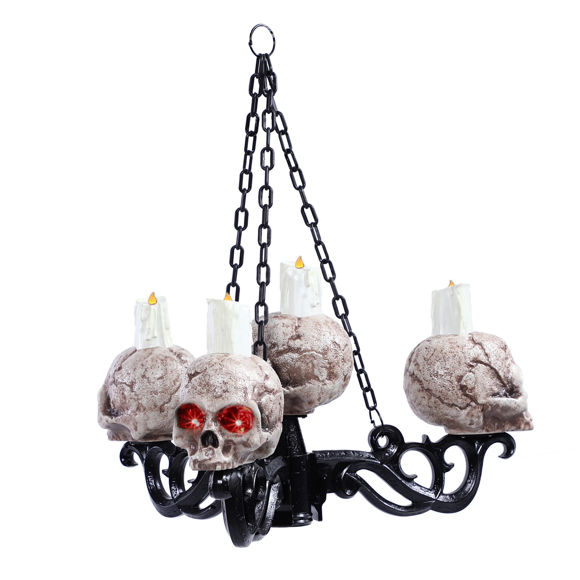 slide 4 of 7, 3-In-1 Lighted Skull Candelabra By Ashland, 5 ft