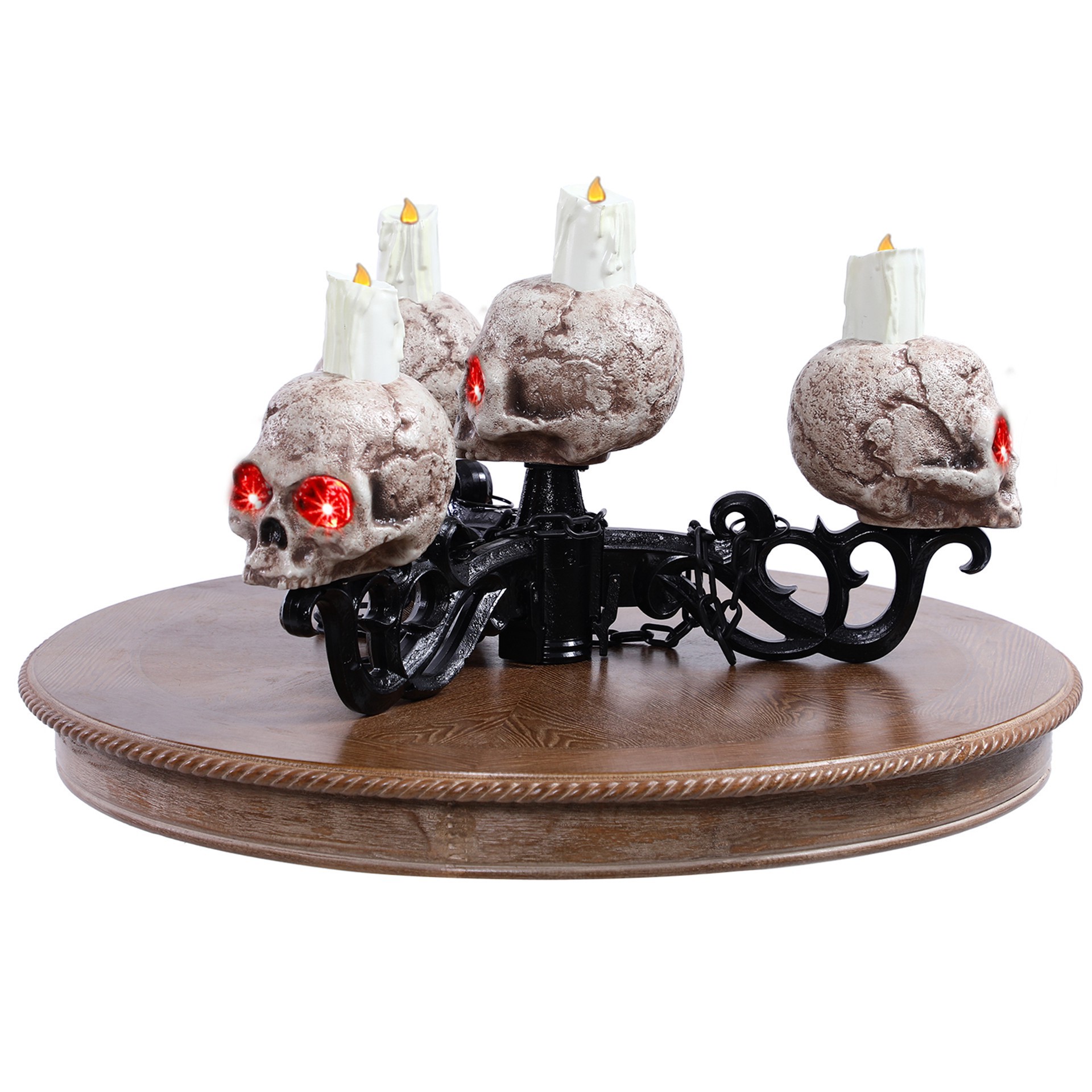 slide 2 of 7, 3-In-1 Lighted Skull Candelabra By Ashland, 5 ft