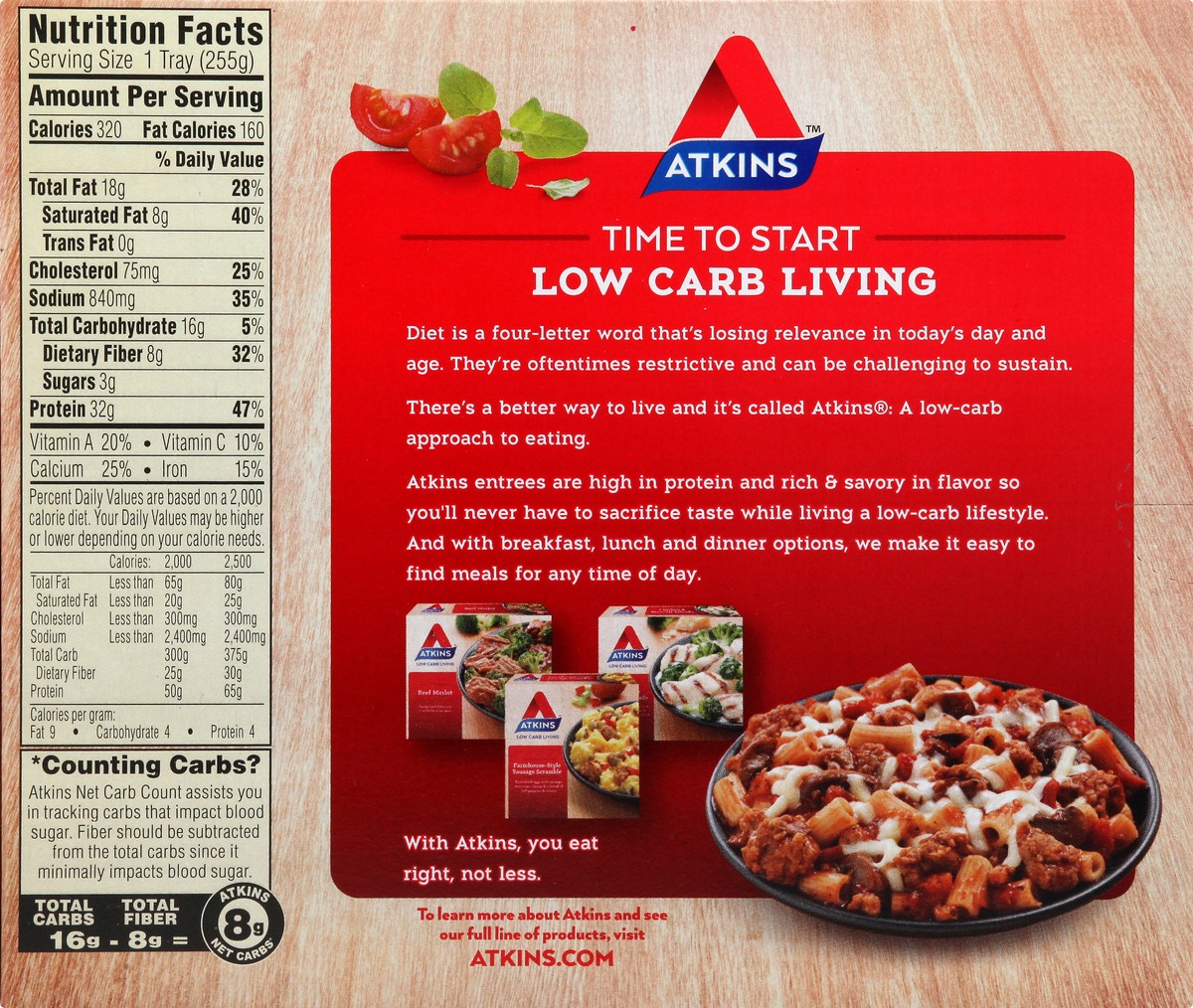 slide 8 of 13, Atkins Pasta, 9 oz