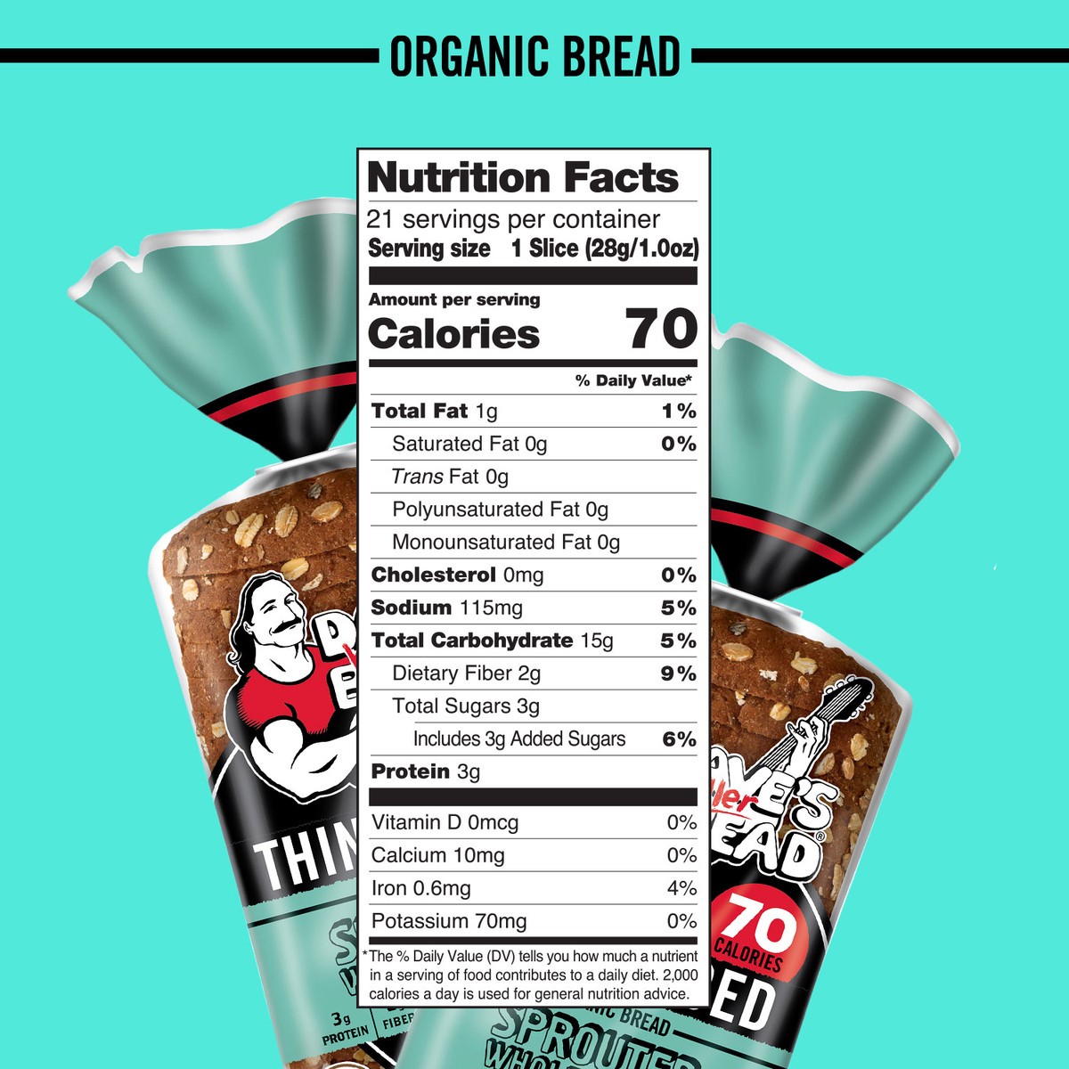 slide 14 of 15, Dave's Killer Bread Bread, Organic, Sprouted Whole Grains, Thin-Sliced, 20.5 oz