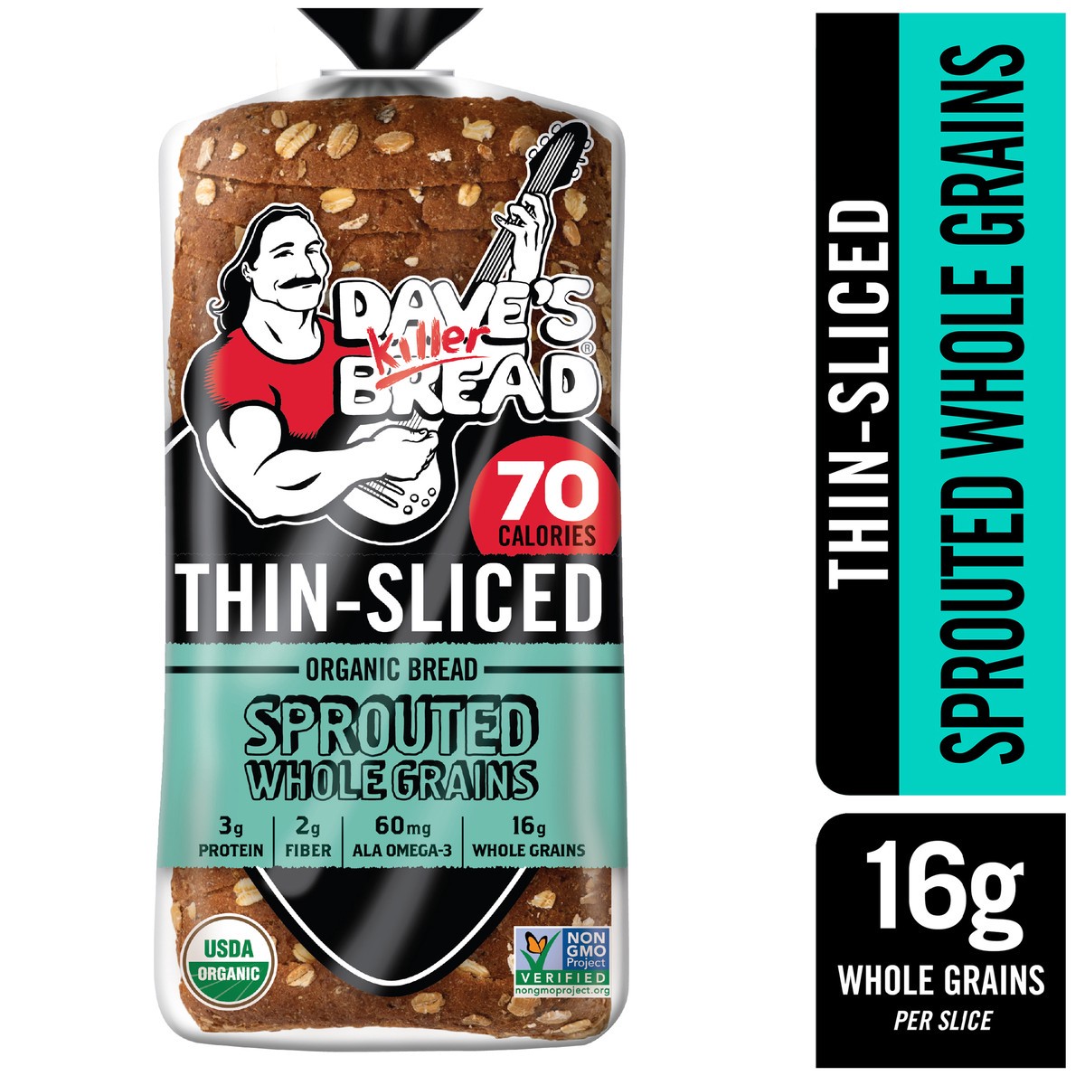 slide 13 of 15, Dave's Killer Bread Bread, Organic, Sprouted Whole Grains, Thin-Sliced, 20.5 oz