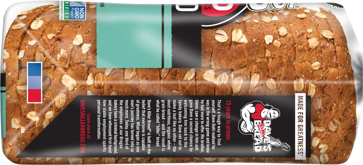 slide 3 of 15, Dave's Killer Bread Bread, Organic, Sprouted Whole Grains, Thin-Sliced, 20.5 oz