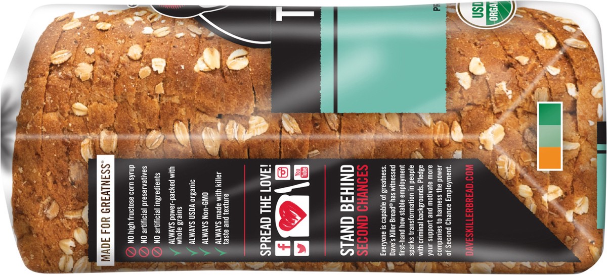 slide 2 of 15, Dave's Killer Bread Bread, Organic, Sprouted Whole Grains, Thin-Sliced, 20.5 oz