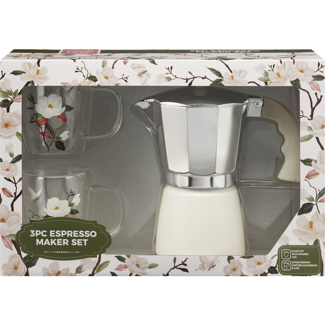 slide 1 of 1, GODINGER 6Cup Espresso Maker & Cups 3Pc Set, 1 ct