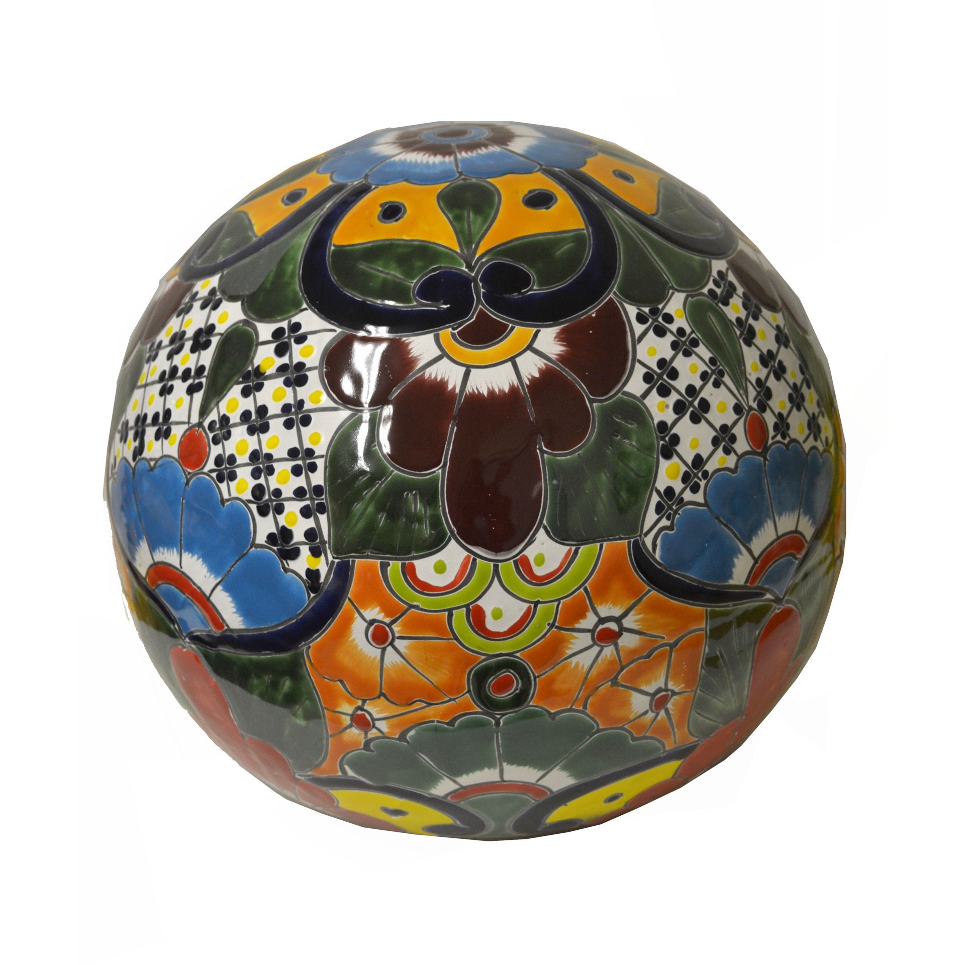 slide 1 of 1, Blue Orange Pottery Large Talavera Sphere Dcor, 1 ct