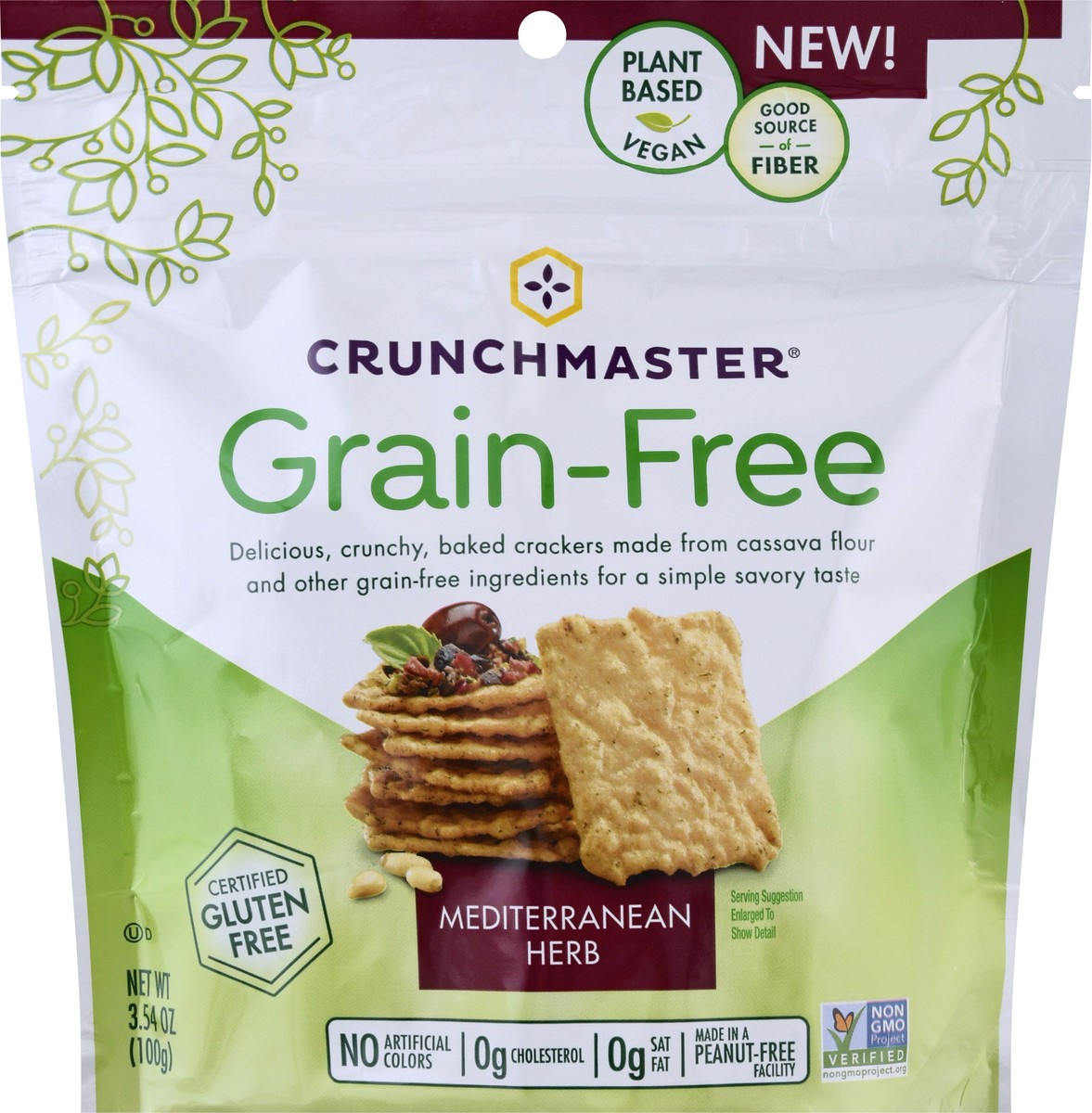 slide 13 of 13, Crunchmaster Grain-Free Mediterranean Herb Crackers 3.54 oz, 3.54 oz