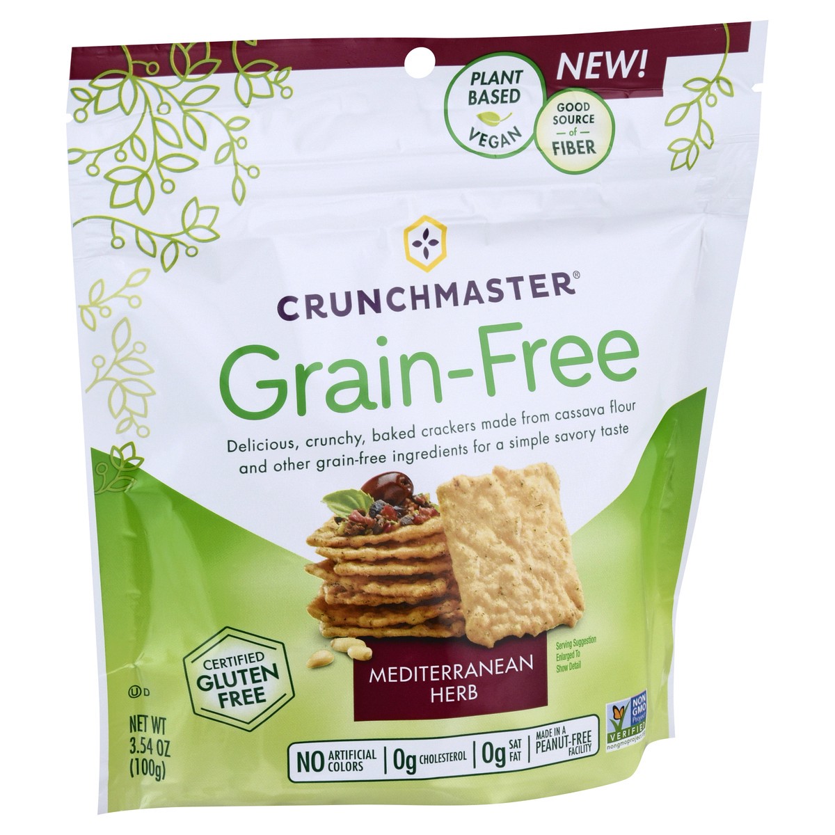 slide 3 of 13, Crunchmaster Grain-Free Mediterranean Herb Crackers 3.54 oz, 3.54 oz