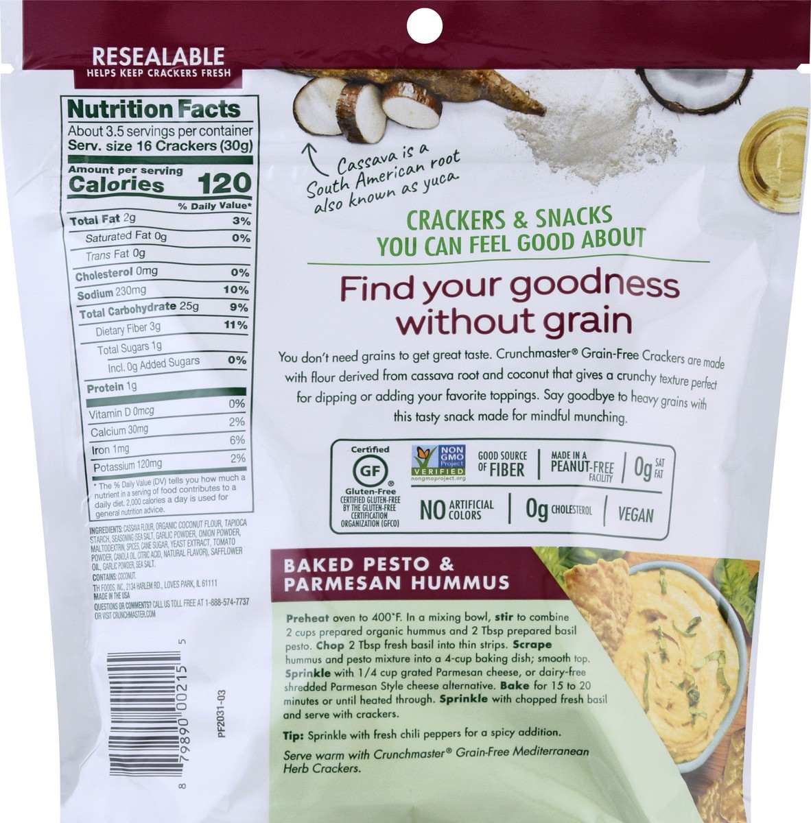 slide 9 of 13, Crunchmaster Grain-Free Mediterranean Herb Crackers 3.54 oz, 3.54 oz