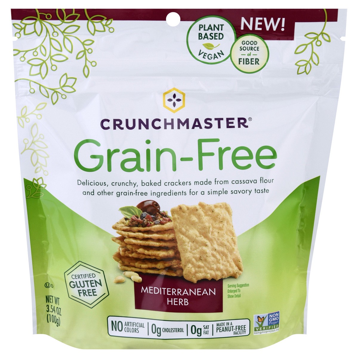 slide 12 of 13, Crunchmaster Grain-Free Mediterranean Herb Crackers 3.54 oz, 3.54 oz