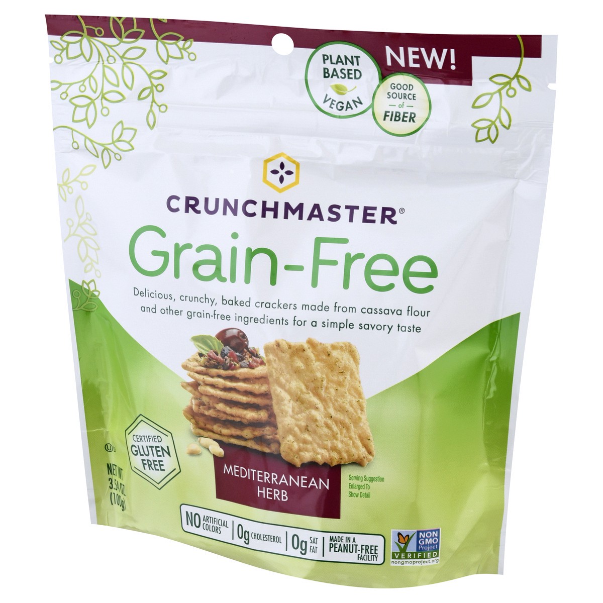 slide 8 of 13, Crunchmaster Grain-Free Mediterranean Herb Crackers 3.54 oz, 3.54 oz