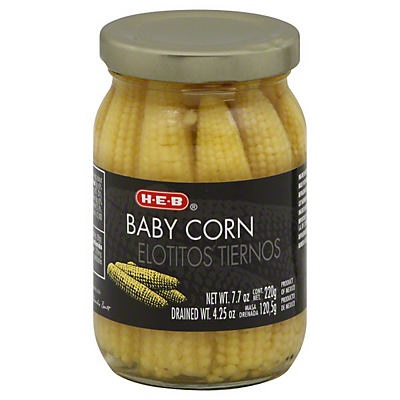slide 1 of 1, H-E-B Baby Corn, 7.7 oz