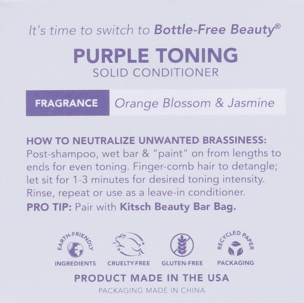 slide 9 of 9, Kitsch Purple Toning Solid Conditioner 2.7 oz, 2.7 oz