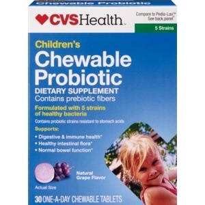 slide 1 of 1, CVS Health Kids' Chewable Probiotic Tablets Grape, 30 ct