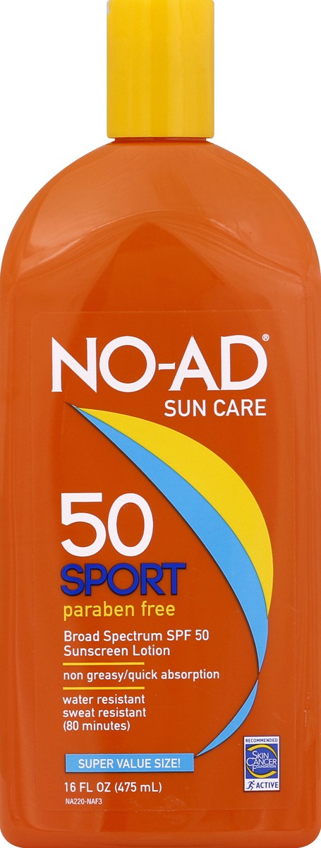 slide 3 of 4, NO-AD Sport Sunscreen Lotion - SPF 50, 16 fl oz