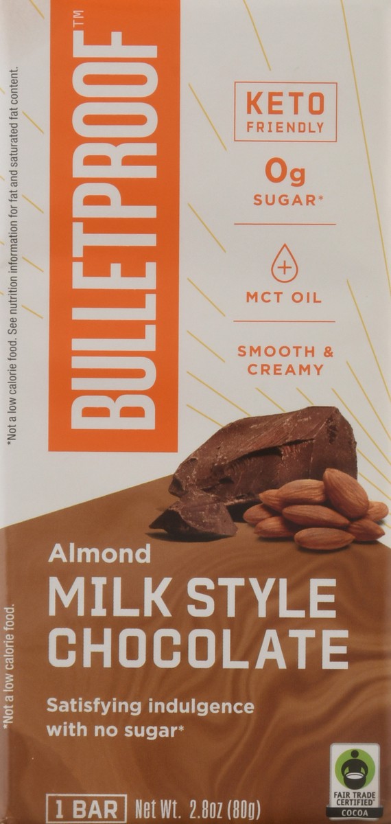 slide 6 of 9, Bulletproof Bar Milk Choc Almond, 2.8 oz