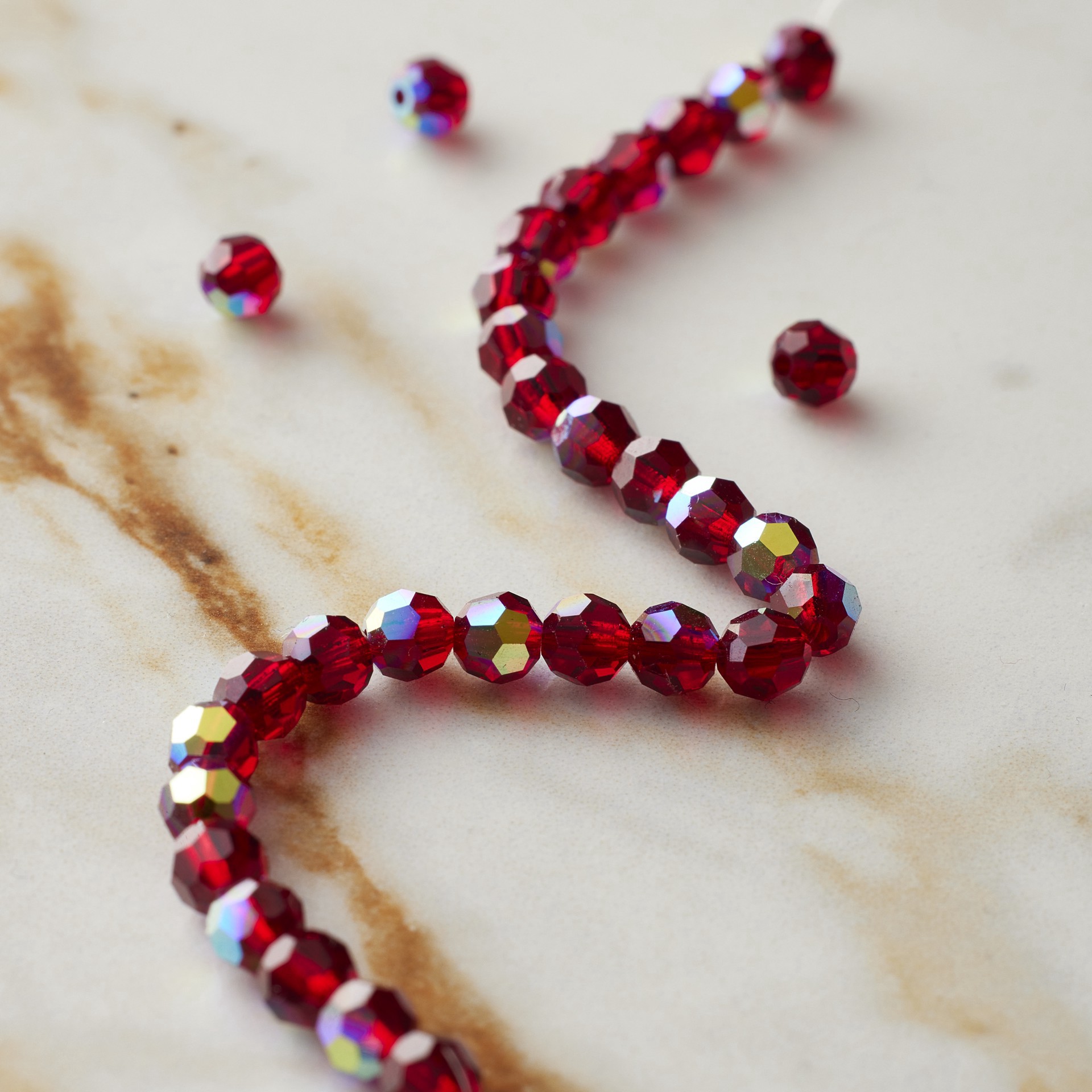 slide 3 of 3, Preciosa Glass Crystal Round Beads, 4mm By Bead Landing, 4 mm