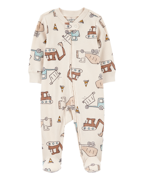 slide 1 of 2, Carter's Carters Baby Construction 2-Way Zip Ribbed Sleep & Play Pajamas Multi 3M, 1 ct