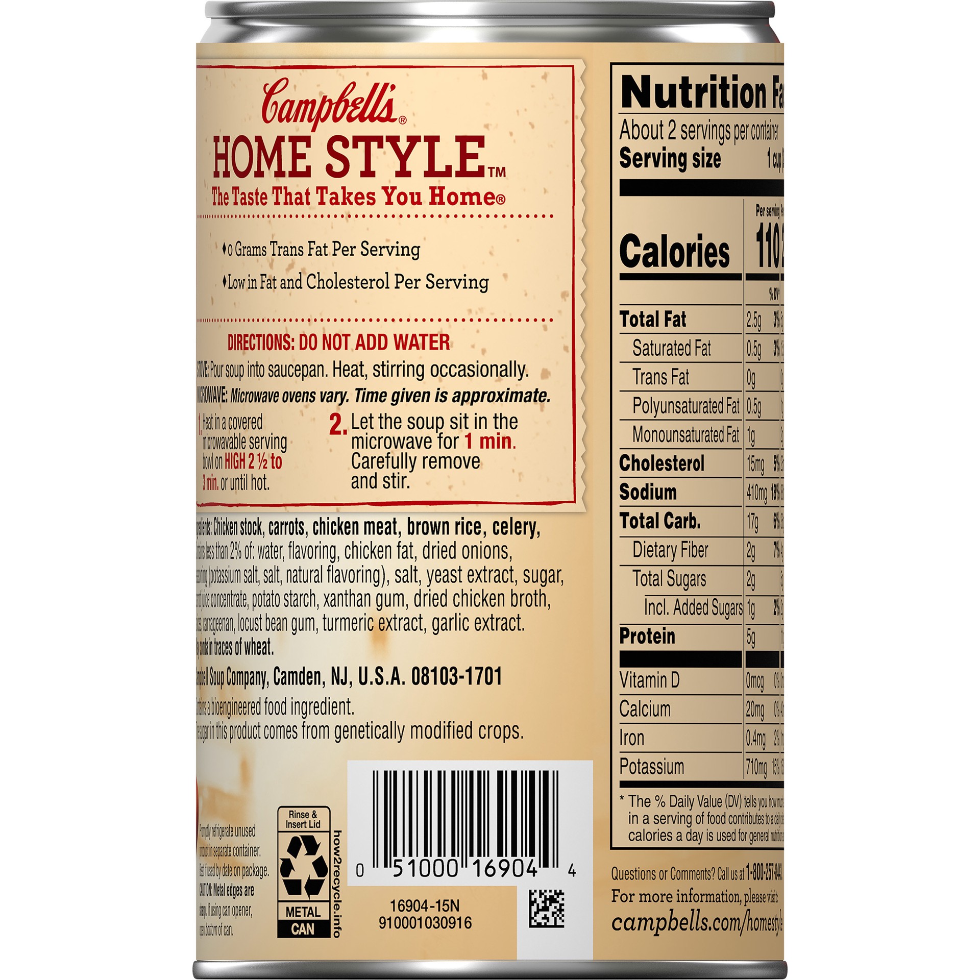 slide 4 of 5, Campbell's Homestyle Healthy Request Soup, Savory Chicken Soup with Brown Rice, 18.6 Oz Can, 18.6 oz