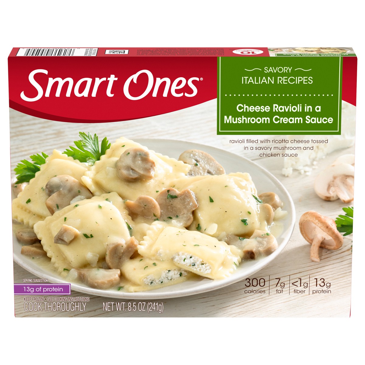 slide 3 of 13, Smart Ones Three Cheese Ravioli in a Mushroom Cream & Chicken Sauce Frozen Meal, 8.5 oz Box, 8.5 oz