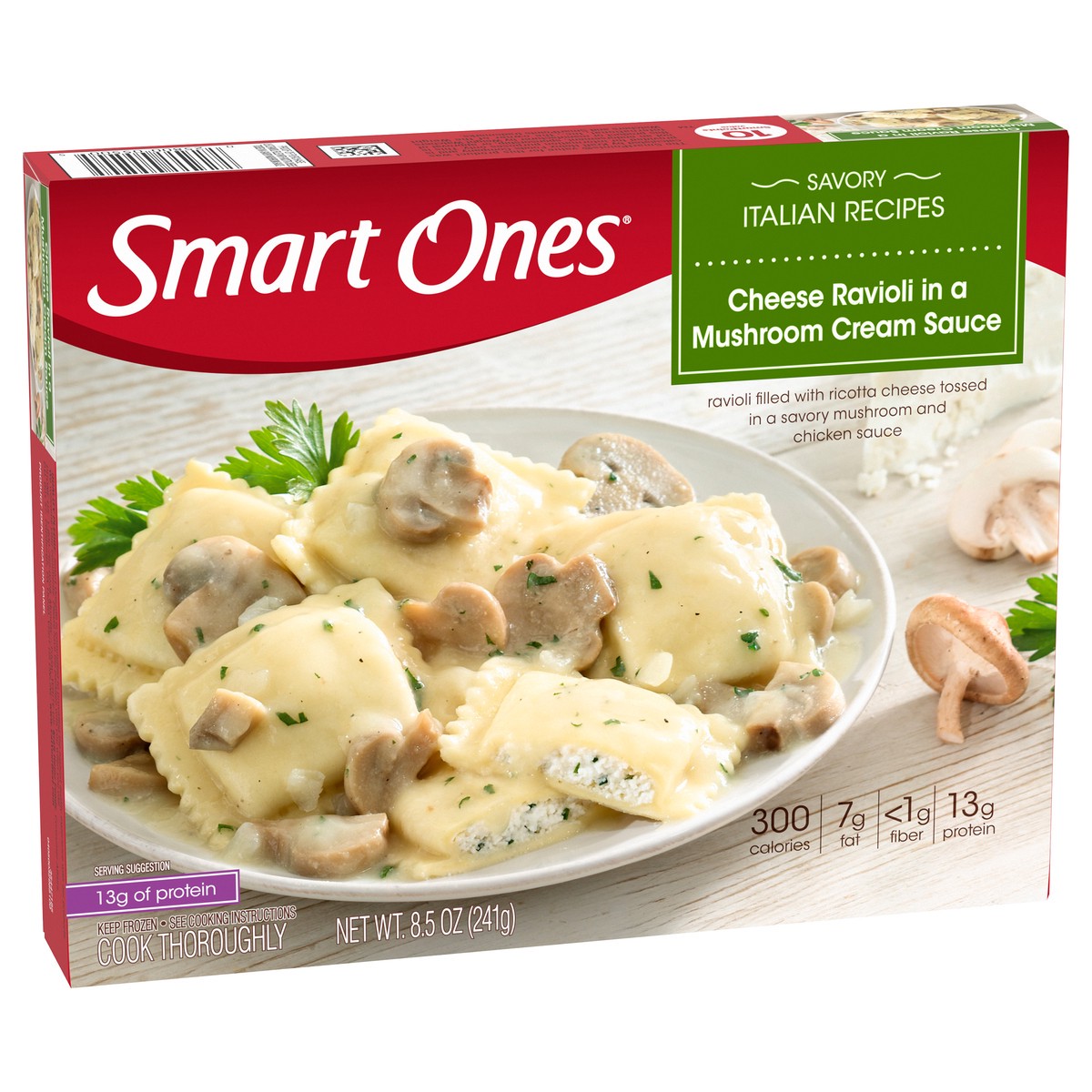 slide 12 of 13, Smart Ones Three Cheese Ravioli in a Mushroom Cream & Chicken Sauce Frozen Meal, 8.5 oz Box, 8.5 oz