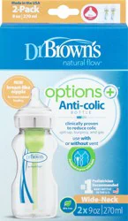 Dr. Brown's Natural Flow Options+ 2-Pack Anti-Colic Wide-Neck 9 oz Bottle, 2 ea