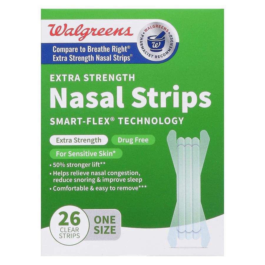 slide 4 of 5, Walgreens Extra Strength Nasal Strips One Size, 26 ct
