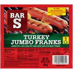 Bar-S Turkey Jumbo Franks 1 lb Pack