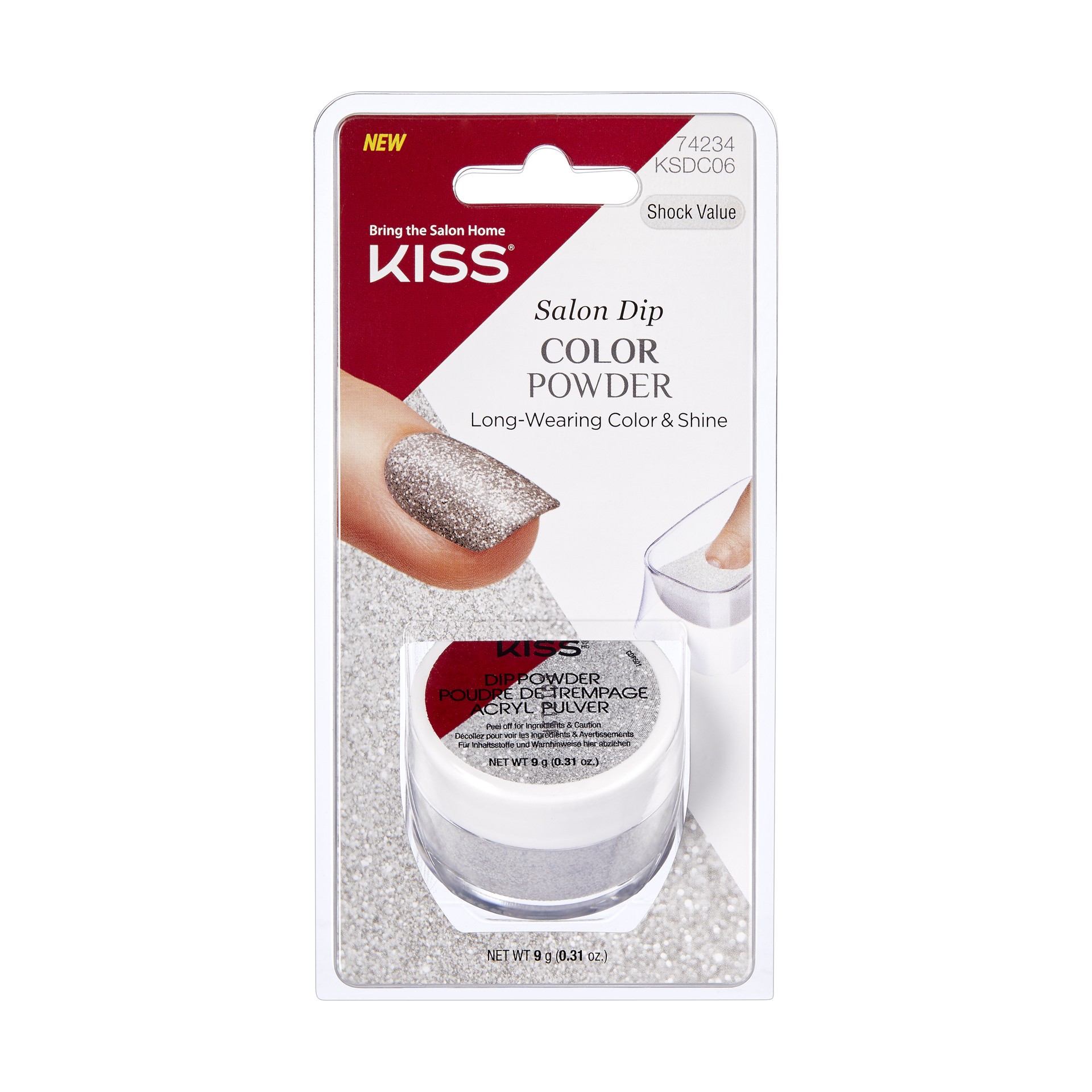 slide 1 of 5, KISS Dip Color Powder Shock Value, 0.31 oz