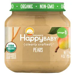 Happy Baby Organics Clearly Crafted Stage 1 Pears Jar 4 oz UNIT