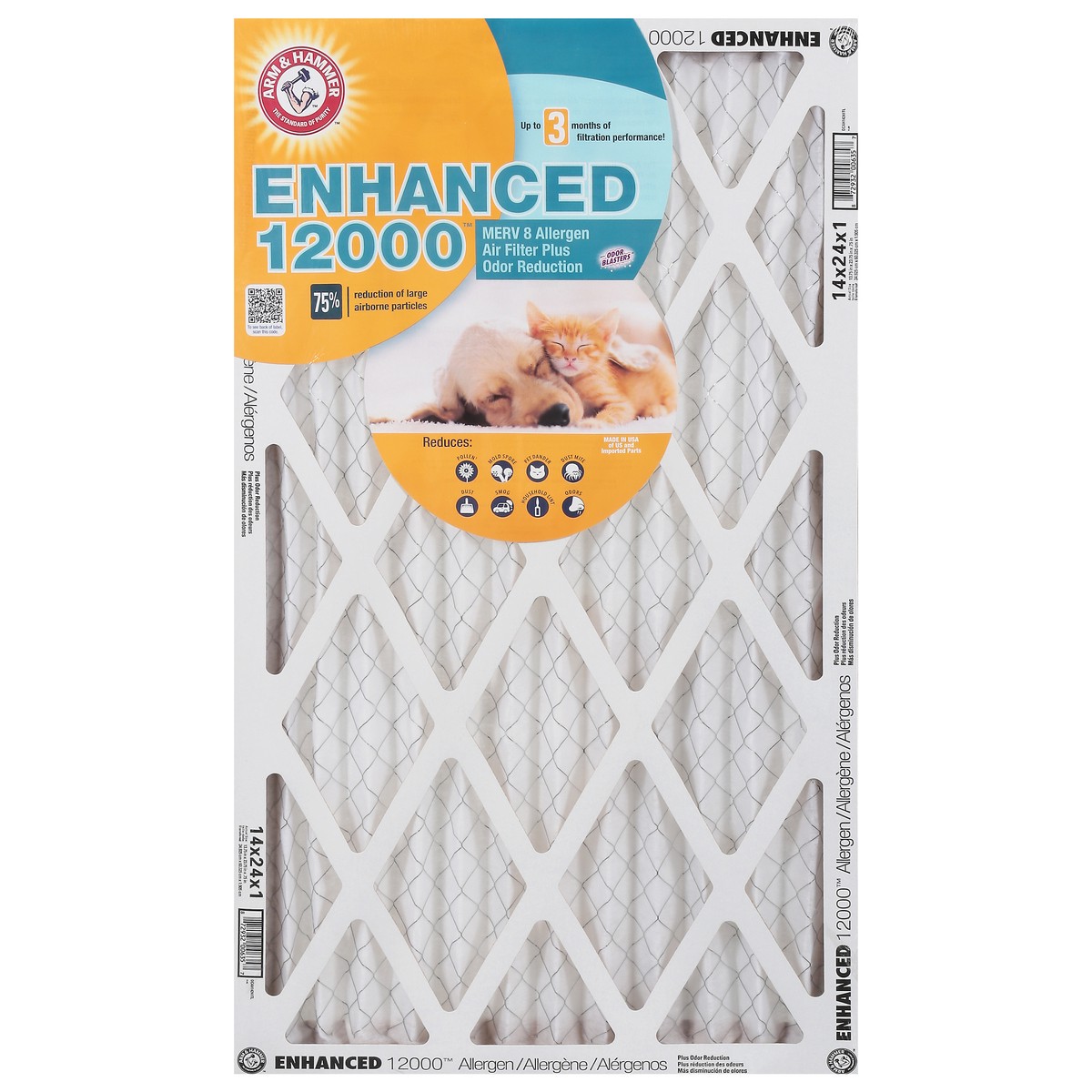 slide 1 of 9, Arm & Hammer Enhanced Air Filter, 1 ct