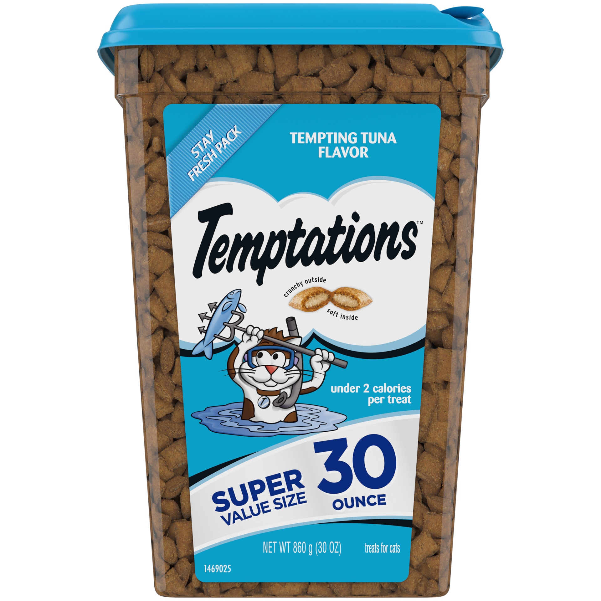 slide 1 of 1, Temptations Classic Crunchy And Soft Cat Treats, Tempting Tuna Flavor, 30 oz