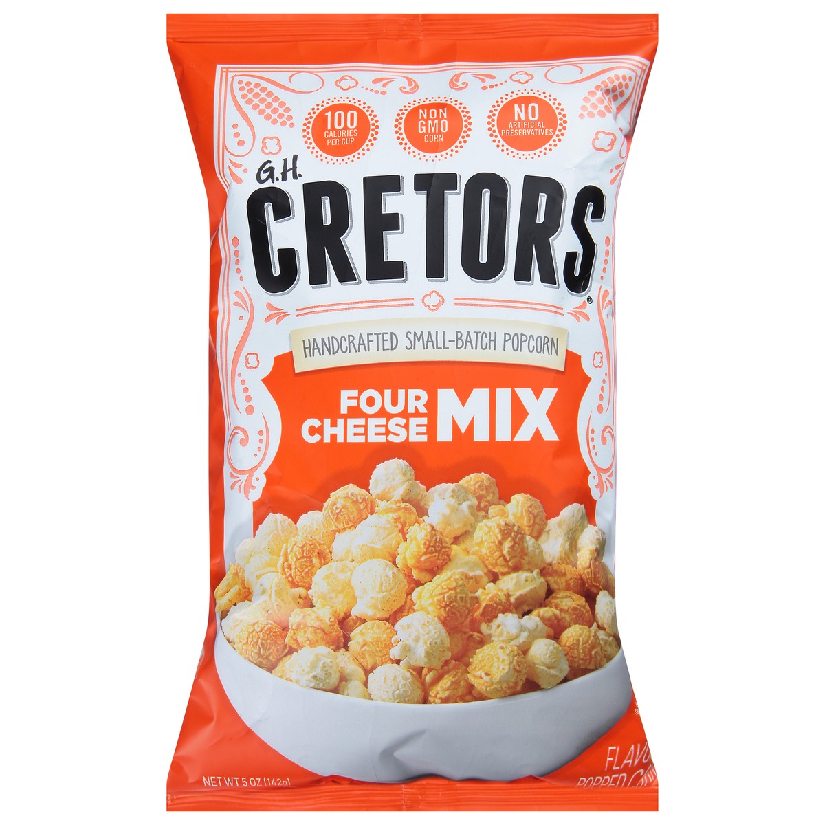 slide 1 of 9, Cretors Four Cheese Mix Flavored Popped Corn 1 5 oz, 5 oz