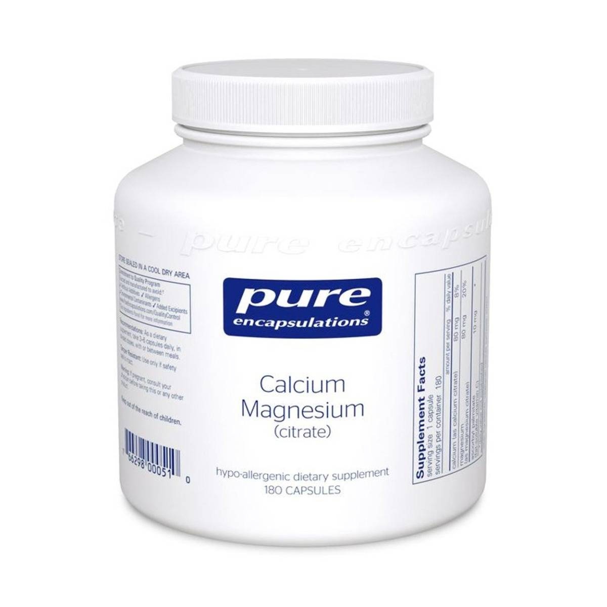 slide 1 of 1, Pure Calcium Magnesium Citrate 180S, 180 ct