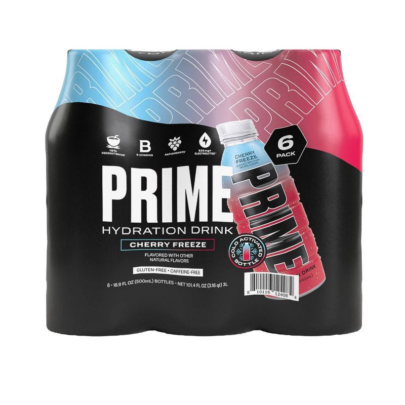 slide 1 of 6, Prime Hydration Cherry Freeze 6 Pack 16.9Oz, 6 ct