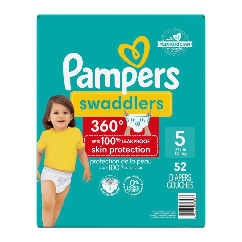 slide 9 of 12, Pampers Swaddlers 360 Pull-On Diapers, Size 5, 52 Count for up to 100% Leakproof Skin Protection and Easy Changes, 52 ct