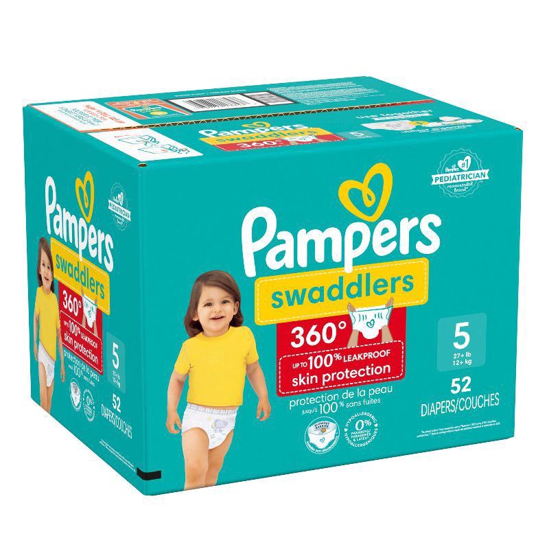 slide 3 of 12, Pampers Swaddlers 360 Pull-On Diapers, Size 5, 52 Count for up to 100% Leakproof Skin Protection and Easy Changes, 52 ct