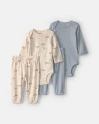 Carters Baby 4-Piece Whale Long-Sleeve Bodysuit & Pant Set - Blue/Cream Blue/Cream 12M