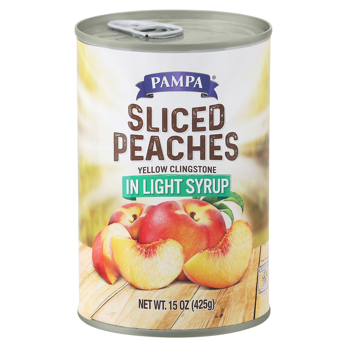 slide 1 of 9, Pampa Sliced Peaches, 15 oz