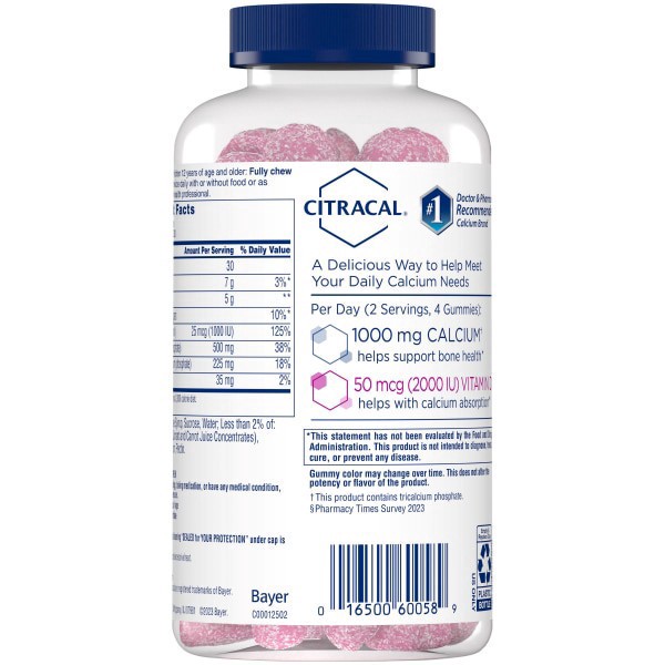 slide 26 of 29, Citracal Natural Raspberry Flavor Calcium Supplement 60 Gummies, 60 ct