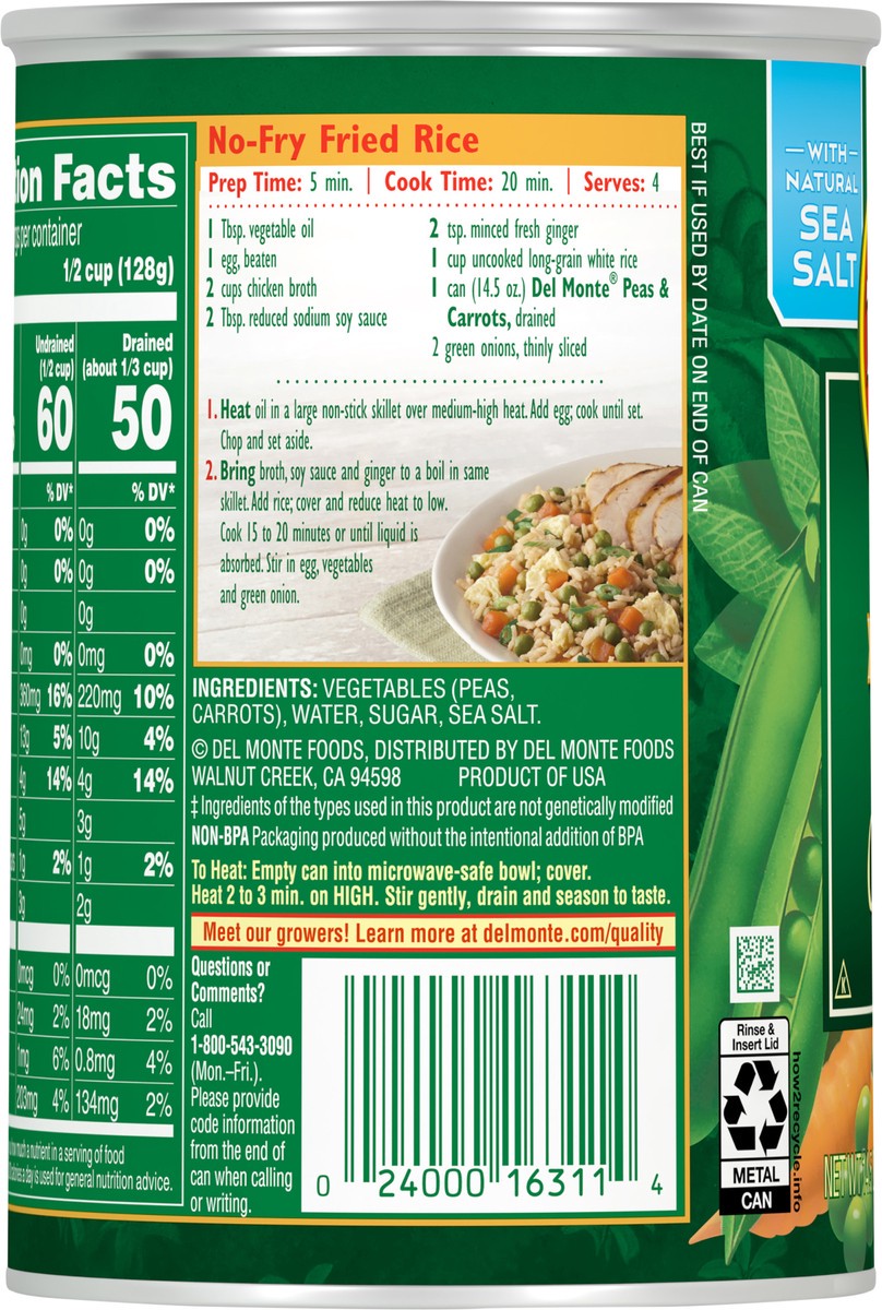 slide 11 of 11, Del Monte Harvest Selects Peas & Carrots 14.5 oz Can, 14.5 oz