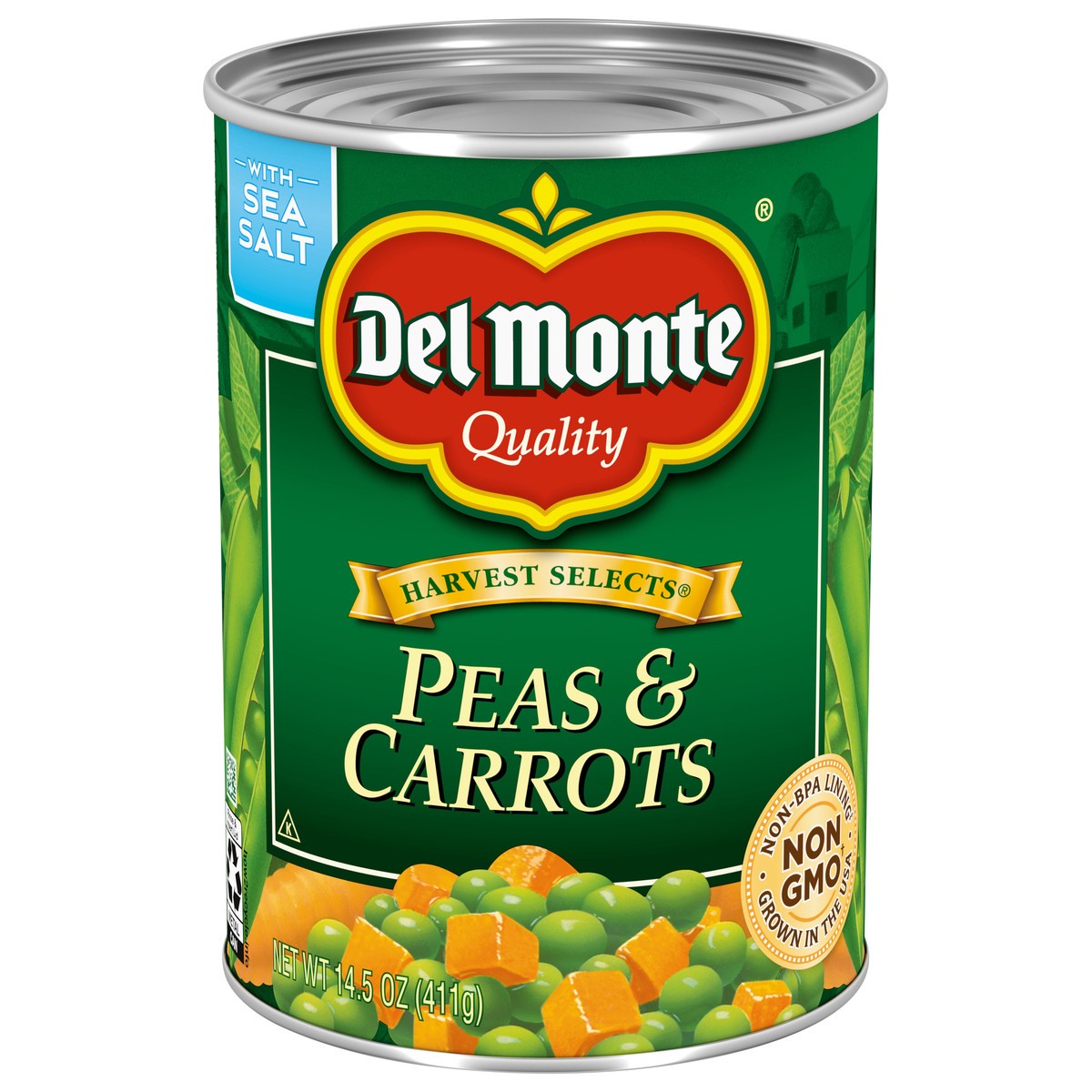 slide 1 of 11, Del Monte Harvest Selects Peas & Carrots, 14.5 oz Can, 14.5 oz
