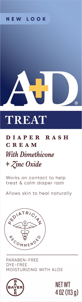 slide 1 of 6, A+D Treat Diaper Rash Cream 4 oz Box, 4 oz