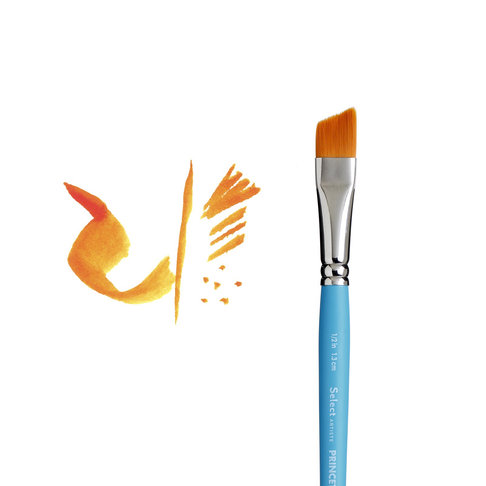 slide 3 of 5, Princeton Artist Brush Co Princeton Select Artiste Series 3750 Short Handle Angle Shader Brush, 1/2 in