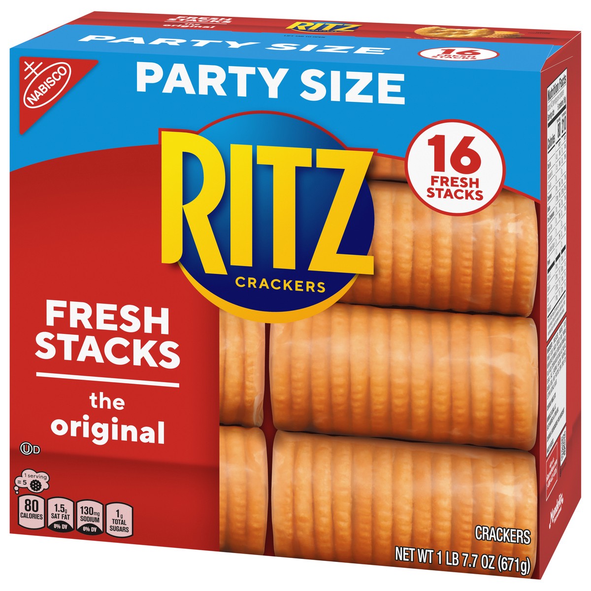 slide 4 of 9, RITZ Fresh Stacks Original Crackers, Party Size, 23.7 oz (16 Stacks), 23.7 oz